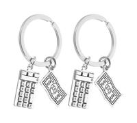 HEALEEP Portachiavi Ciondolo Calcolatrice 2 Pezzi per Contabili e Consulenti Finanziari, Accessorio Leggero e Moderno per Zaini e Borse, Regalo Laurea Settore Finanza e Contabilità