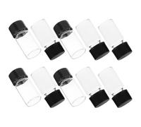 HEALEEP Set 10 Pezzi Fiale in Vetro Trasparente con Tappo a Vite, Piccoli Contenitori per Liquidi e Polveri, Vetreria da Laboratorio Anti-Perdite per Test e Prelievo