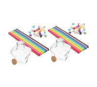 HEALEEP Set 2 Bottiglie Trasparenti con Coperchio per Origami, Contenitori a Forma di Cuore Decorativi, Bottiglie di Plastica Portaoggetti Multifunzionali per Messaggi e Piccoli Oggetti,