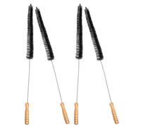 HEALEEP Set 4 Spazzole per Pulizia Asciugatrice e Lavatrice Manico in Legno, Spazzola Ergonomica Multifunzionale per Rimozione Pelucchi e Pulizia Profonda di Serpentine e Tubazioni