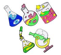 HEALEEP Set 5 Spille da Bavero Donna Tema Scienza in Lega, Spilla Decorativa Smaltata Laboratorio, Accessorio Moda per Zaino e Abbigliamento, Idea Regalo per Eventi e Viaggi