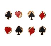 HEALEEP Set 8 Pezzi Spille Carte da Gioco in Lega e Prugno, Spille per Colletto Moda e Personalità per Compleanno e San Stili multipli