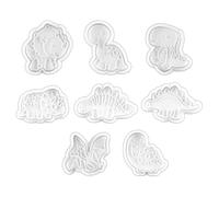 HEALEEP Set 8 Pezzi Taglierina a Stantuffo Dinosauri, Stampo Fai da Te per Biscotti e Crostatine, Antiaderente e Compatto, per Decorazioni Dolci e Cottura Casalinga