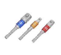 HEALEEP Set Adattatori Bussole Impatto 1/4-3/8-1/2 con Codice Colore, Adattatore per Trapano con Sfera di Fermo e Supporto, Compatibile Utensili Elettrici per Riparazioni Professionali