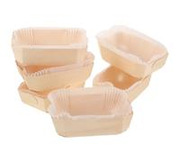 HEALEEP Set da 6 Teglie Rettangolari in Carta Stampo in Legno per Plumcake e Toast, Dimensioni 140X90X45 MM, Utilizzabili per Muffin e Pane, per Pasticceria Casalinga