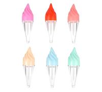 HEALEEP Set da 6 Tubetti Lucidalabbra Fai da Te a Forma di Gelato Contenitori Compatti per Balsamo Labbra e Rossetto per Viaggi e Uso Cosmetico Personale