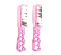 HEALEEP Spazzola per Parrucca Sintetica e Pettine Antistatico 2 Pezzi Rosa, Resistente al Calore, Leggera, per Acconciature Parrucche Donna e Bambole, per Styling Delicato e Uso