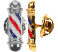 HEALEEP Spilla da Barbiere Creativa a Forma di Palo, Set 2 Pezzi Oro e Argento, Spilla Decorativa per Abbigliamento Clip di Sicurezza, Accessorio Moda per Parrucchiere e Regalo Elegante
