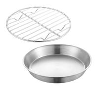 HEALEEP Teglia e Resistenza alla Ruggine in Inossidabile 304 Set con Filtro per Domestico Barbecue e Cottura