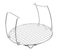 HEALEEP Vaporiera Acciaio Inossidabile con Manici Steamer Rotondo per e Compatto per e Sgocciolamento Accessorio Portatile per Air Fryer e Elettriche
