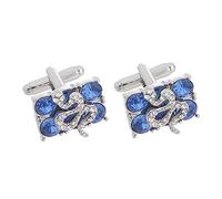 Healeved 1 Paio gemelli di diamanti testimoni dello sposo nozze Uomo gemello camicia con polsini uomini gemelli polsini a camicia gemelli in lega bottone del polsino Link Strass in lega Blu