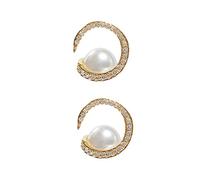 Healeved 1 Paio Orecchini di perle pearl orecchino orecchìni earring orecchio sterlina Orecchini per stalloni da donna gioielli creativi per le orecchie orecchini creativi strass Golden