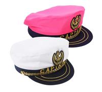 Healeved 1 Set Cappello Da Cappelli Da Festa Berretto Da Ufficiale Marinaio Della Marina Barcaiolo Cappelli Per Cosplay Puntello Del Cappello Cosplay Tessuto 2 Pezzi