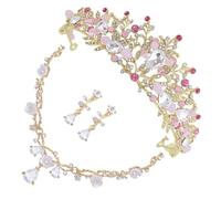 Healeved 1 Set clip per l'orecchio della collana con collana da principessa da donna Kit per bambina collana figli collana con ciondolo di strass di bambina