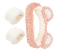 Healeved 1 Set Di Fascia Per E Polsiera Raccoglitore D'Acqua Da Polso Per Spa - Fascia Con Orecchie D'Orso Per Applicazione Maschera Viso Routine Di Cura Della Pelle E