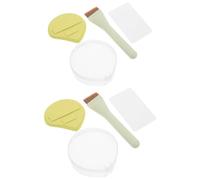 Healeved 1 set di pennelli piatti per fondotinta liquido - Pennello sottile per fondotinta liquido con spugna e tavolozza per sfumare la crema, strumento per il trucco del viso