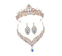 Healeved 1 Set Set Di Orecchini Da Collana a Essere Copricapo Festa Nuziale Accessori Decorazione Per Gioielli Da Sposa Da Sposa Nozze Di Tiara Nuziale Strass