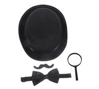 Healeved 1 Set Tuta Da Detective Cosplay Accessori Per Costumi Da Detective Costume Halloween Poliziotti Indagine Sulla Scena Del Crimine Kit Da Detective Vestito Da Detective Nero Stoffa