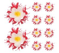 Healeved 10 fermagli per capelli finti a forma di giglio ragno con plumeria bianca - Accessori per capelli per feste e vacanze - Fermaglio laterale per di medio spessore, ideale per eventi in