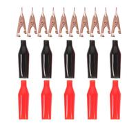 Healeved 10 Morsetti a Coccodrillo in Rame e Acciaio Bocca Stretta Morsetti Metallici Resistenti per Test Elettrici Uso Domestico e Automobilistico Set da 10 Pezzi Colore Colore Casuale