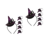 Healeved 10 Pezzi Cerchietto da Strega Viola in Plastico e Poliestere, Leggero e Versatile per Cosplay, Accessorio Chioma Gotico per Festa di Halloween e Party a Tema