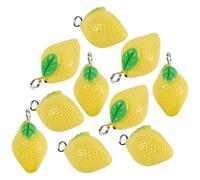 Healeved 10 Pezzi Charms Limoni Finti in Resina e Plastica per Creazione Gioielli, Pendenti Frutta Gialli Facili da Usare per Bracciali e Orecchini, Atmosfera Estiva per Progetti
