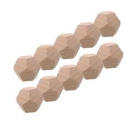 Healeved 10 Pezzi Dado Khaki a 12 Facce per in Legno e Non Rifinito Materiale Legno Grezzo e Design Semplice Giochi da Tavolo Attività Artistiche