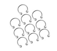 Healeved 10 Pezzi gioielli per piercing setto Uomini ferro di cavallo gioielli piercing daith gioielli del setto anelli a labbro per le donne Anelli per labbra lega Silver