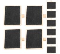 Healeved 10 Pezzi Mini Clip Messaggi in Legno di Betulla Nero, Lavagna Segnaposto Creativa per Memo e Foto, per Progetti DIY e Decorazioni Artistiche