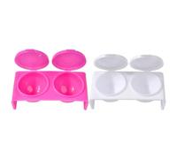 Healeved 10 Pezzi Tazza per Manicure a Doppio Apertura in Plastica Bianca con Coperchio, Pratica e Portatile, per Nail Art e Uso Domestico, per Amici