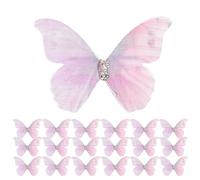 Healeved 100 fermagli per capelli a farfalla in tulle a doppio - Mini fermagli per capelli viola da 4,5 cm - Graziosa forcina per capelli in costume antico per donne, decorazione in costume cinese Han