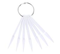 Healeved 100 Pz Tavola per Nail Art in Plastica Bianca Forma a Ventaglio Supporto Professionale e Domestico per Disegni, Stampa e Colori Unghie