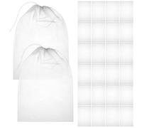 Healeved 100 Sacchetti Porta Scarpe Non Tessuto Coulisse, Borsa Portaoggetti Riutilizzabile Semitrasparente 32X38 CM per Viaggi e Organizzazione Armadio