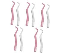 Healeved 10pezzi Pinzette Per Extension Inossidabile Professionali Per Applicazione Falsi Accessori Per Facile Rimozione e Posizionamento Colori