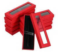Healeved 10pezzi Scatola Per Penne Rossa Con Coperchio Trasparente Confezione Per Regali e Feste Organizer Versatile Per Piccole Cose Come Gioielli e Orologi