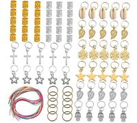 Healeved 110 Pezzi Fermagli Anelli Per Dreadlocks Tubicini Per Intrecciare Per Feste e Sfilate Di Moda