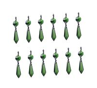 Healeved 12 Pezzi Candelabro Di Cristallo Prismi Di Lampadario Luce Pendente Di Cristallo Lacrime Di Vetro Verde Parti Della Lampada Prismi Di Vetro Tende Di Perline Finestra Ornamenti