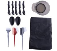 Healeved 12 Pezzi Kit Strumenti per Tintura Chioma Pennello, Mantello in Plastica e Morsetti, Facile da Tenere e Trasportare, per Uso Professionale e Domestico