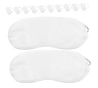 Healeved 12 pezzi Maschere Occhi Bianche Leggere e Portatili per Sonno Rilassante Protezione Occhi per Viaggi Ufficio e Casa per Studenti e Lavoratori Creativo e Discreto