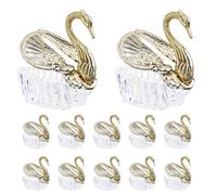 Healeved 12 Pezzi Scatoline Bomboniere Cigno Stile Europeo Plastico Oro