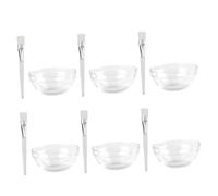 Healeved 12 Pezzi Set Ciotola Trasparente per Maschere Viso e Pennello Multifunzionale Lavabile 7,20X7,20X3,20 CM per Salone di Bellezza Adulti
