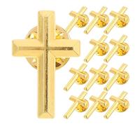 Healeved 12 spille a croce - Mini spilla a croce da bavero per occasioni religiose - Spilla in lega per regali di battesimo, cappotti, maglioni, abiti, zaini