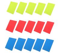 Healeved 15 Pezzi Carte Arbitro Calcio Resistenti all'Usura in PVC 10,5x7,5 Cm Colori Rosso Giallo Blu per Partite e Accessori da Gioco in Stadi al Coperto