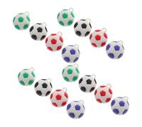 Healeved 16 Pezzi Charms Mini Pallone da Calcio in Pvc Gomma Dettagli Realistici, Uso Versatile per Creazione Braccialetti e Collane, per Festa a Tema Calcio