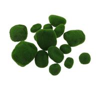 Healeved 16 Pezzi Pietre di Muschio Artificiale Verde per Decorazioni Giardino Materiale Flocking e Cotone Perlato, Facile da Decorare per Miniature e Paesaggi in Miniatura