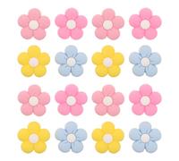 Healeved 16 Pezzi Protezioni per Punte Aghi a Fiore in Silicone per Maglia | Set da Rosa Blu Fucsia Giallo, Finitura Liscia senza Bave, per Ferri Dritti e Circolari