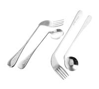 Healeved 1set Cucchiaio e Forchetta Angolati Inossidabile Per Anziani Da Utensili Adattivi Per Alimentazione Autonoma e Assistenza Pazienti Con Mobilità Ridotta