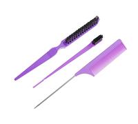 Healeved 1set Pettine Multifunzionale Tre File Per Acconciature Spazzola Per Con Punta Fine e Design Doppio Per Neri Naturali Corti e Ricci Professionale Per Parrucchieri e Uso Domestico