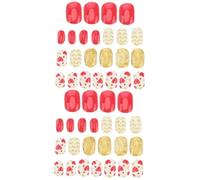 Healeved 2 Confezioni Da 24 Pezzi punte delle fai da te finte kit manicure fake nails kiddikutter i figli adesivi per punte delle per bambini dei cartoni animati