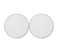 Healeved 2 Griglie Rotonde per Barbecue - Rete in Ferro per Barbecue, Ideale per falò e a Carbone - Griglia Portatile in Filo Metallico per Cucinare, affumicare, cuocere al Forno, Campeggio e